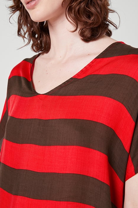 V COLLAR WITHOUT SLEEVES PRINTED TOP MARINIERE MARRON ROUGE 5