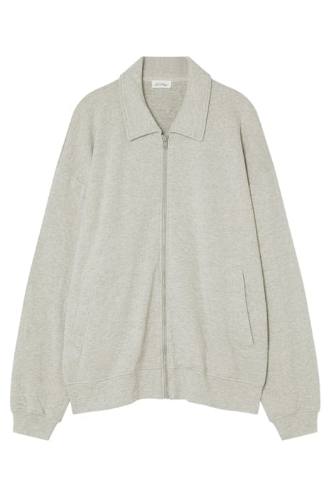LONG-SLEEVE ZIP-NECK SWEATSHIRT GRIS CHINE 3