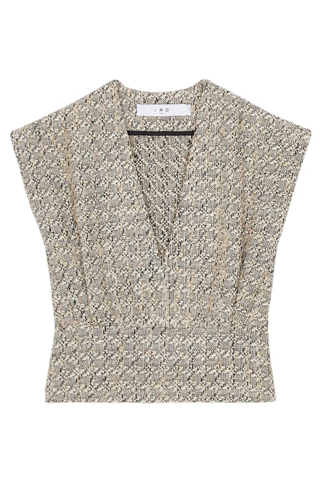 GLENA TANK TOP IN ECRU/BLACK 4