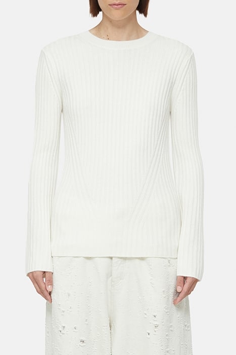 CREW NECK LONG SLEEVE KNITS IVORY 1