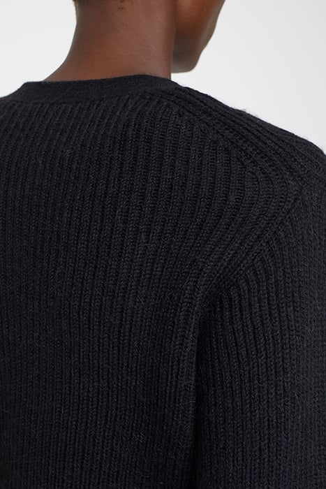V CARDIGAN LONG SLEEVE KNITS BLACK 6