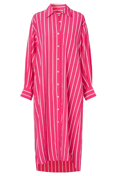 STRIPED SHIRTDRESS CARMINE ROSE 3