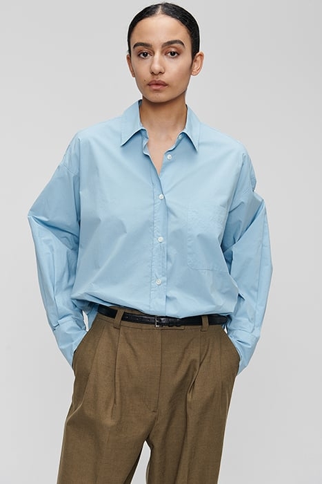 WIDE ORGANIC COTTON SHIRT FOUNTAIN BLUE 1