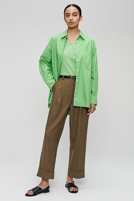 WIDE ORGANIC COTTON SHIRT GRASS GREEN 2