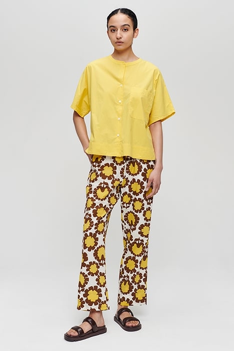 COTTON PRINTED PULL ON PANTS YELLOW 2