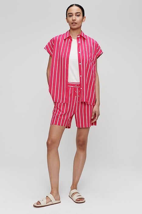 STRIPED OVERSIZED TOP CARMINE ROSE 2