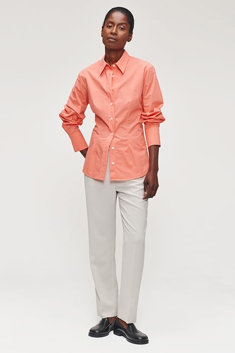 ORG COTTON FITTED SHIRT RADIANT CORAL 1
