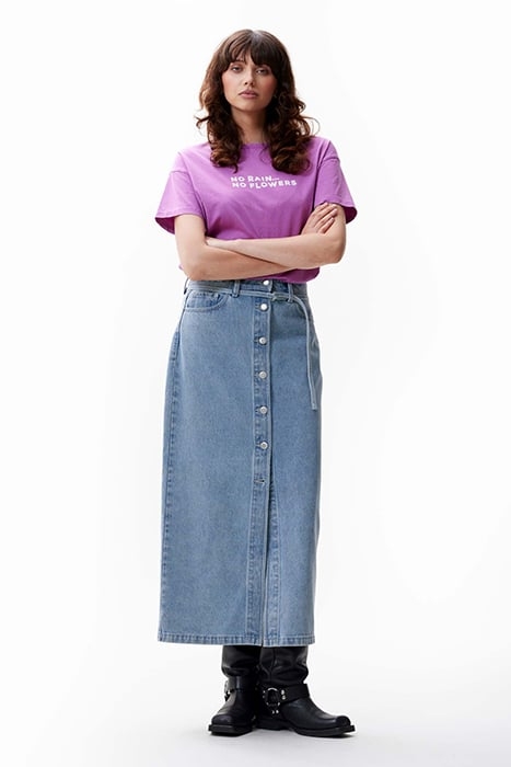 BUTTON UP DENIM SKIRT STARLIGHT BLUE 2