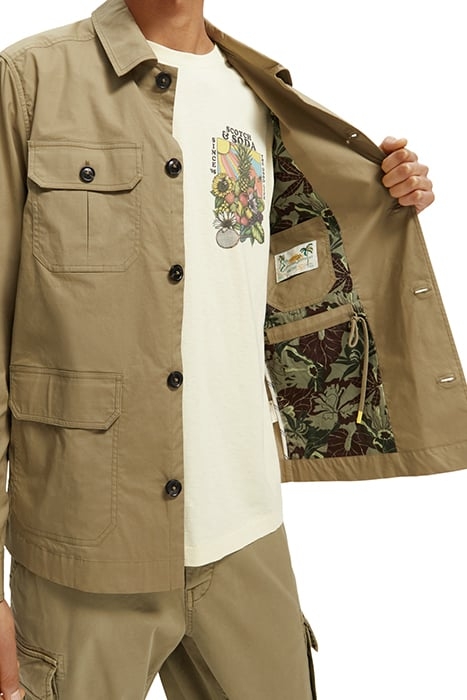LIGHTWEIGHT POPLIN ARMY JACKET KHAKI 6