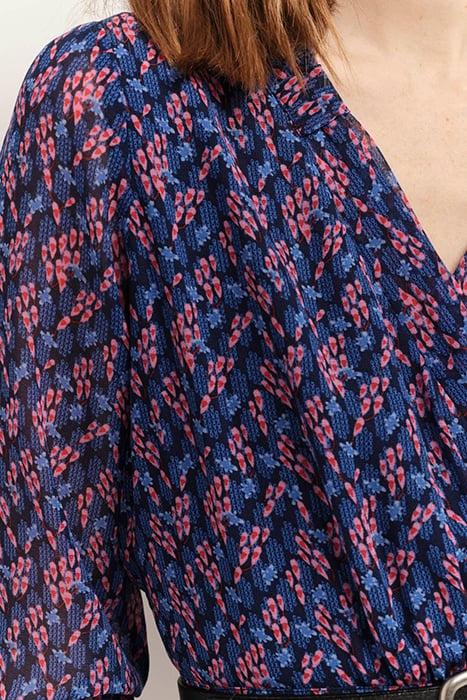 RAVNA - NAVY MAXI DRESS WITH RECYCLED POLYESTER GRAPHIC BOUQ 4