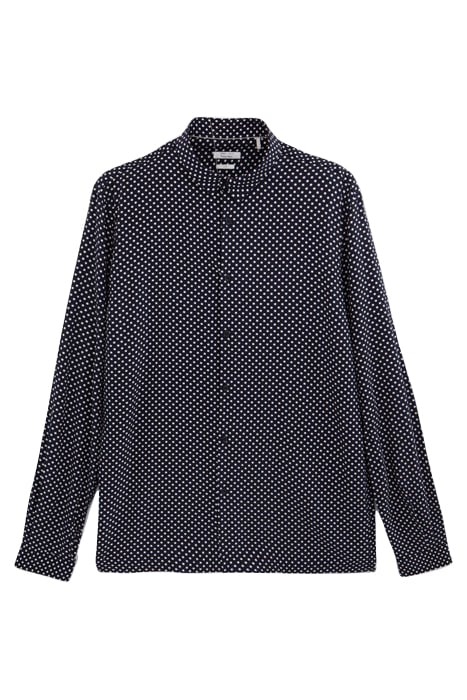 NAVY LENZING™ ECOVERO™ SLIM SHIRT, POLKA DOT MOTIF 4