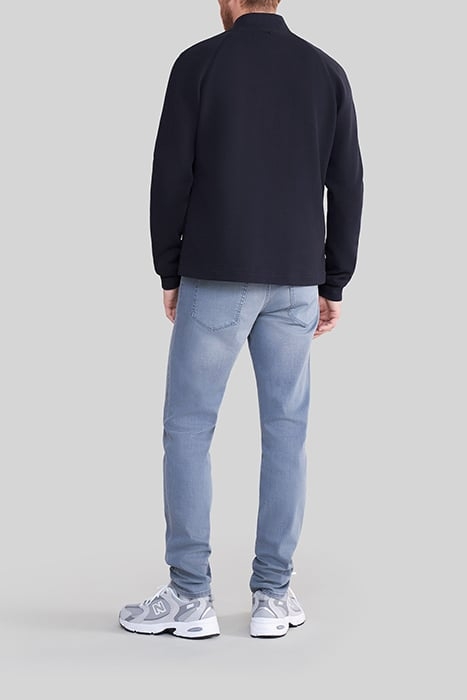 NAVY MIXED-FABRIC LIGHT PADDED JACKET 4