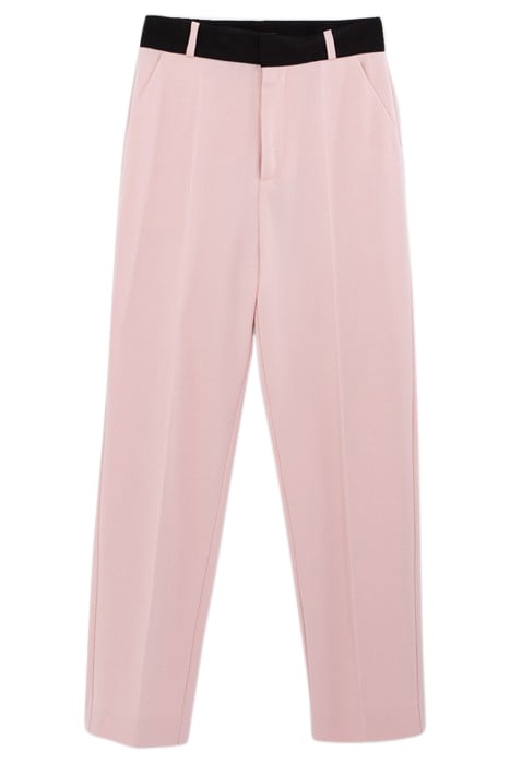 PINK CIGARETTE SUIT TROUSERS WITH BLACK BELT 4