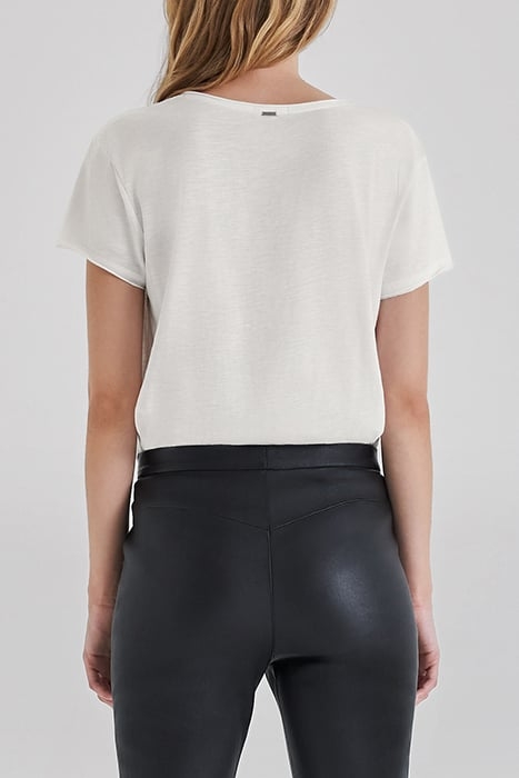 WHITE ORGANIC COTTON T-SHIRT WITH SKULL IMAGE 2