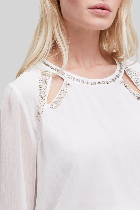OFF-WHITE BLOUSE WITH BEAD EMBROIDERY 6
