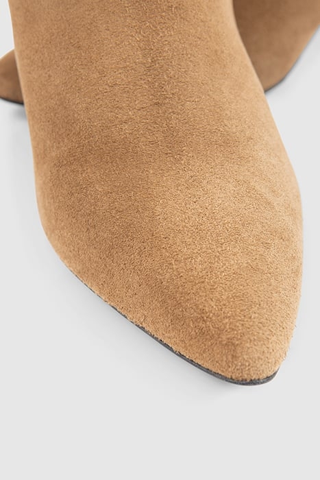 SAND SUEDE HEELED BOOTS WITH FOLDED DOWN TOP 4