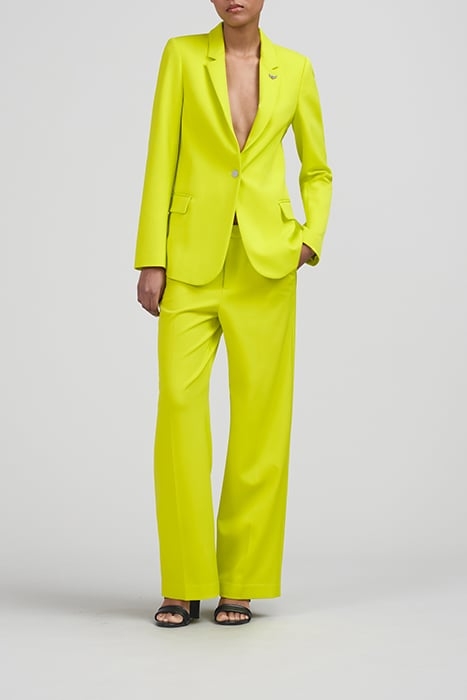 LIME GREEN SUIT JACKET WITH PIN-BADGE DECOR 3