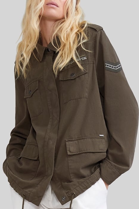 KHAKI COTTON SAFARI JACKET, XL IMAGE BACK 4