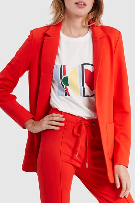 CRIMSON RED MILANO KNIT SUIT JACKET 1