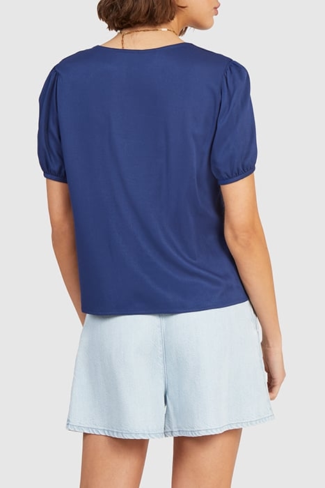 NAVY BUTTONED FLOWING TOP 2