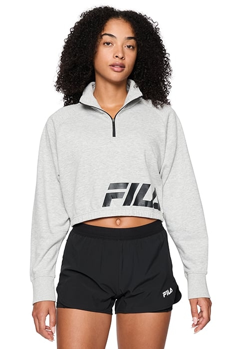 TORREGLIA CROPPED HALF ZIP SHIRT LIGHT GREY MELANGE 1