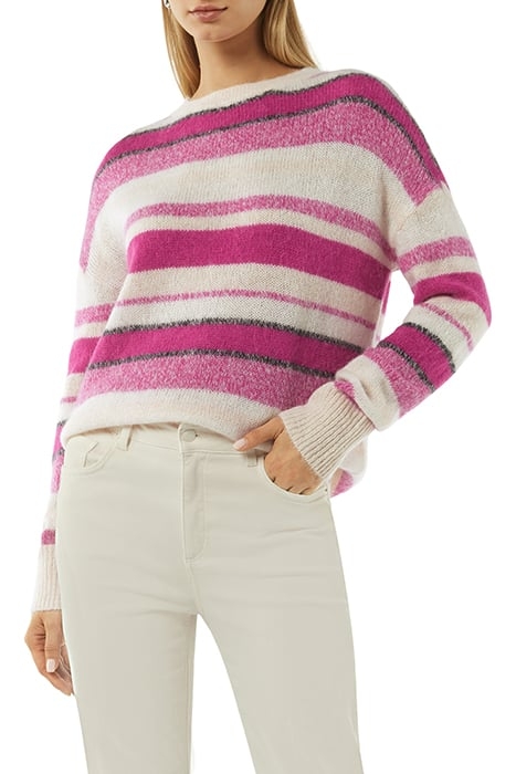 COMMA PULLOVER WHITE-PINK STRIPS 1