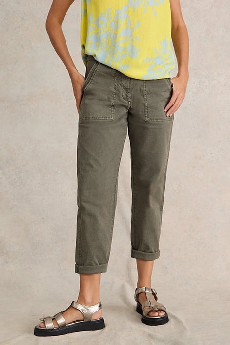TWISTER CHINO TROUSER KHAKI GREEN 1