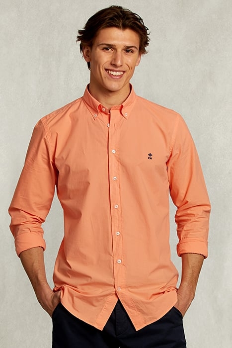 CUSTOM FIT POPLIN SHIRT LOBSTER ORANGE 1