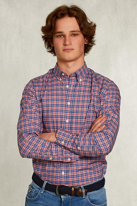 CUSTOM FIT CHECKED SHIRT BLUE/PINK MULTI 1