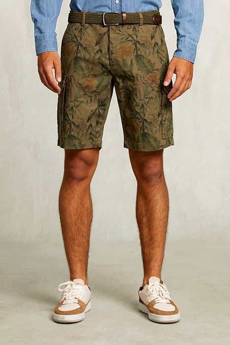 FLORAL CARGO SHORT SAVANNA KHAKI 1