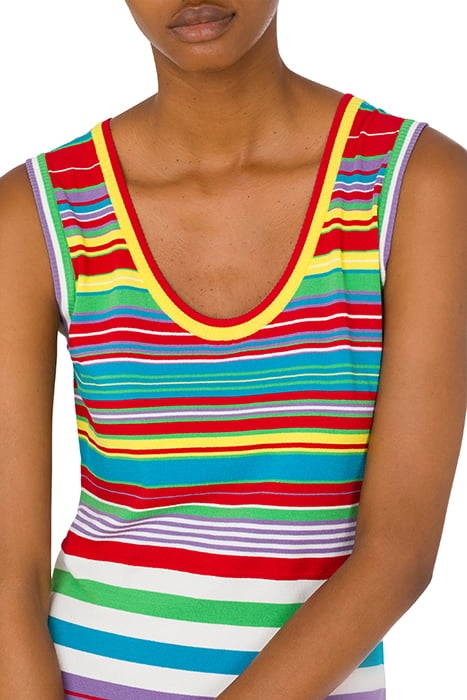 COLORFUL STRIPES STRETCH KNIT DRESS MULTICOLOR 4