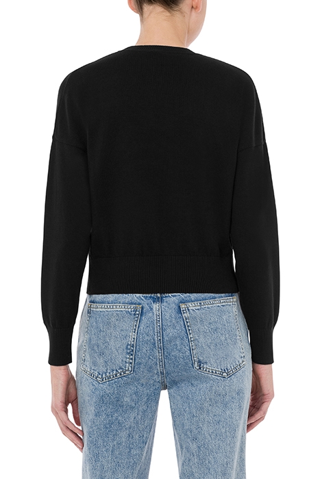 PEACE SYMBOL COTTON SWEATER BLACK 2