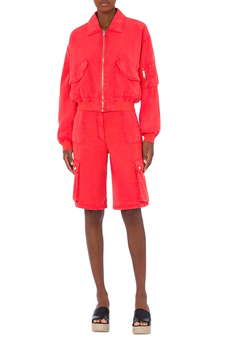 GARMENT-DYED LYOCELL BOMBER JACKET RED 1