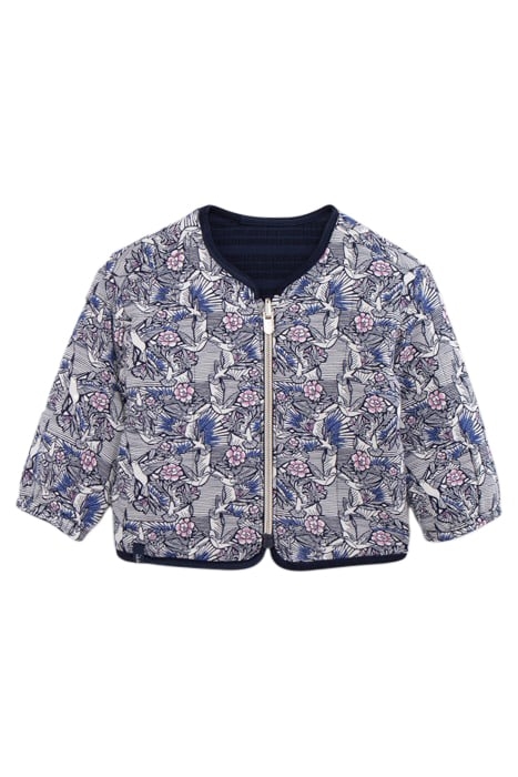 BABY GIRLS' NAVY/HUMMINGBIRD PRINT REVERSIBLE CARDIGAN 4