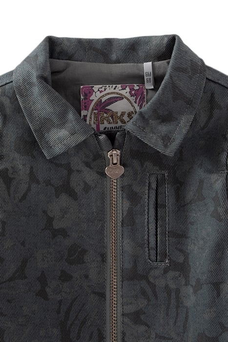 BABY GIRLS’ KHAKI DENIM SAFARI JACKET, XL FLOWERS 3