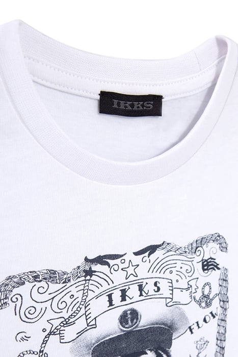 BOYS' WHITE ORGANIC COTTON T-SHIRT WITH TIGER-SAILOR IMAGE 4