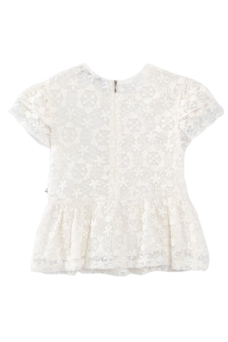 GIRLS’ OFF-WHITE BLOUSE WITH EMBROIDERED LACE 2