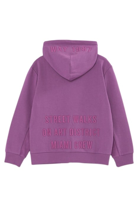 BOYS' PURPLE CARDIGAN WITH XL SLOGAN EMBROIDERED ON BACK 2
