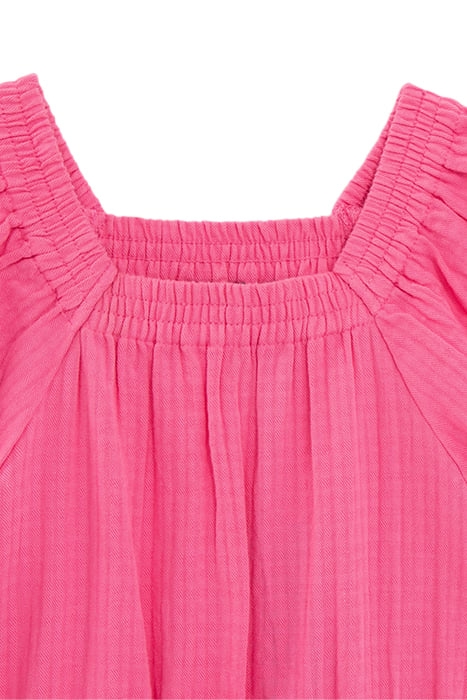 GIRLS' PINK WAFFLE PLAYSUIT WITH ELASTICATED NECKLINE 3