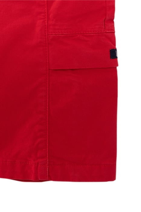 BOYS' RED CARGO BERMUDA SHORTS 6