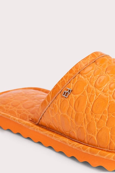 LARRY ORANGE CIRCULAR CROCO EMBOSSED LEATHER ORANGE 4