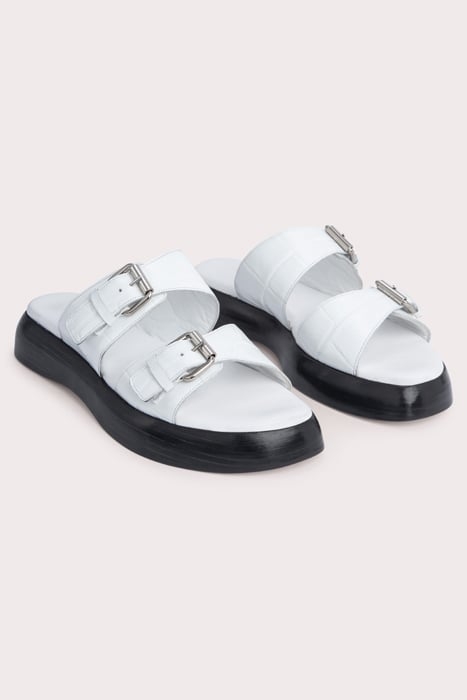 WYATT WHITE MAXI CROCO AND NAPPA LEATHER WHITE 3