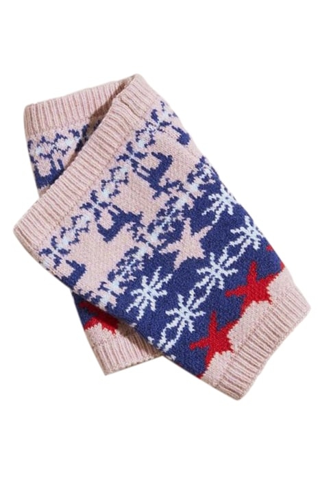 REINDEER FAIRISLE SNOOD PINK MULTI 2