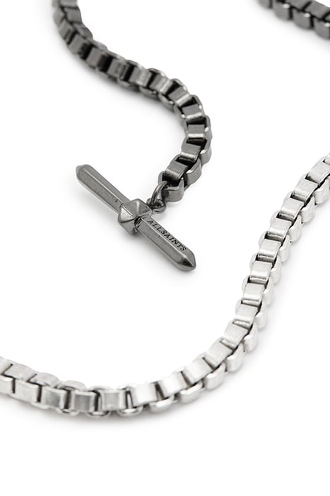 ZOE BOX CHAIN NCKLC WARM SILVER/BLACK 5