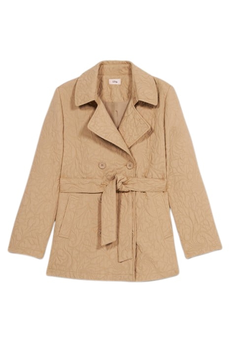 MATELASSÉ MIDI TRENCH COAT NATURAL 3