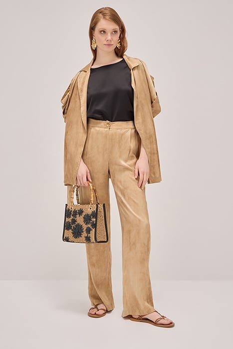 PALAZZO TROUSERS IN DÉLAVÉ SATIN NATURAL 2