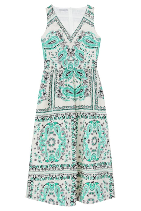 MIDI DRESS WITH FOULARD PATTERN WHITE 3