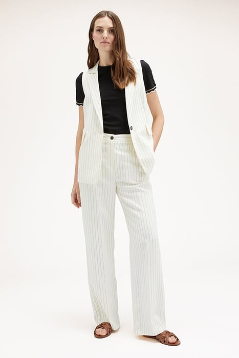 STRIPED LONG FLOWING WAISTCOAT WHITE 3