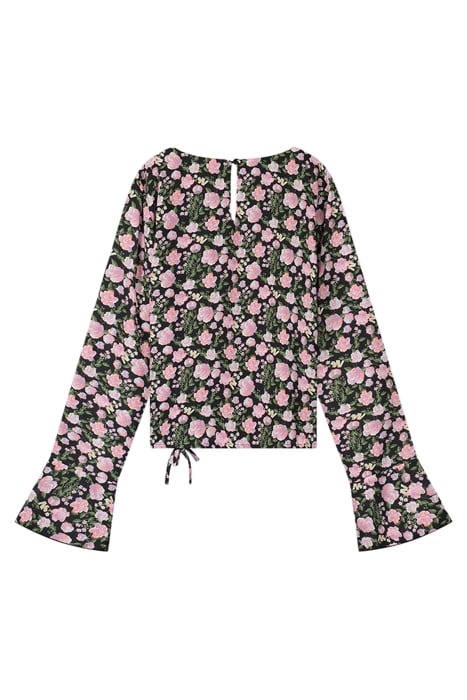 V-NECK TOP BLACK/MULTI COLOR 2