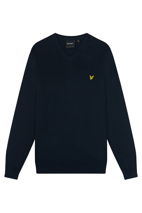 COTTON MERINO V NECK JUMPER DARK NAVY 4